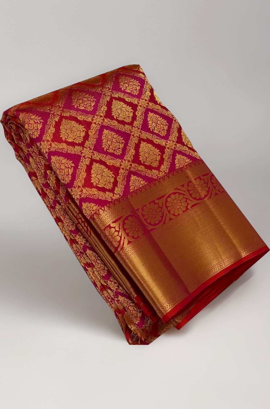 Women's Kanjivaram Soft Pure Silk Banarasi Sarees With Blouse Piece, Pink