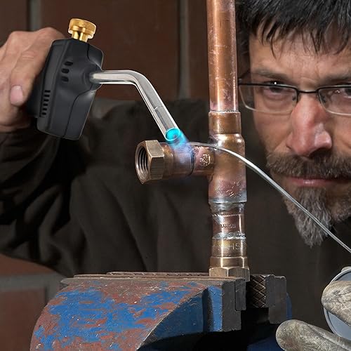 Miniatura 6 de BISupply Cabezal de antorcha de propano con llama de encendedor, antorcha de mano de gas, quemador de fuego, encendedor para soldar, fontanería