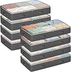 Budding Joy 90L Sous le lit Conteneurs, organisateurs de placards et bacs de rangement, sacs de rangement pliables sous le lit pour les couvertures, serviettes, consolateur, tringles, oreillers, draps, papier d'emballage