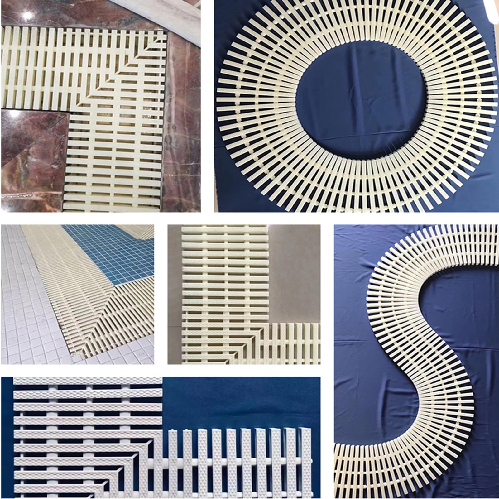Rejilla de desagüe para Piscinas - Rejilla de desbordamiento Duradera para desagües de Canal, Cubierta para zanjas de Drenaje de Agua, Ideal para Uso Junto a la Piscina y gestión eficiente d