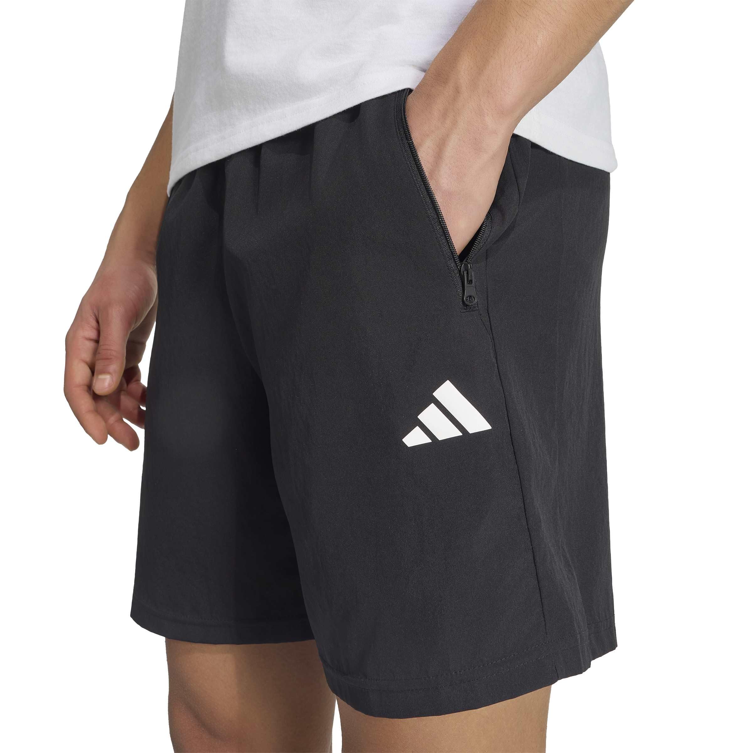 adidas Men's Pantalón Corto Train Essentials Woven Training, Black/White, 3XL 9"