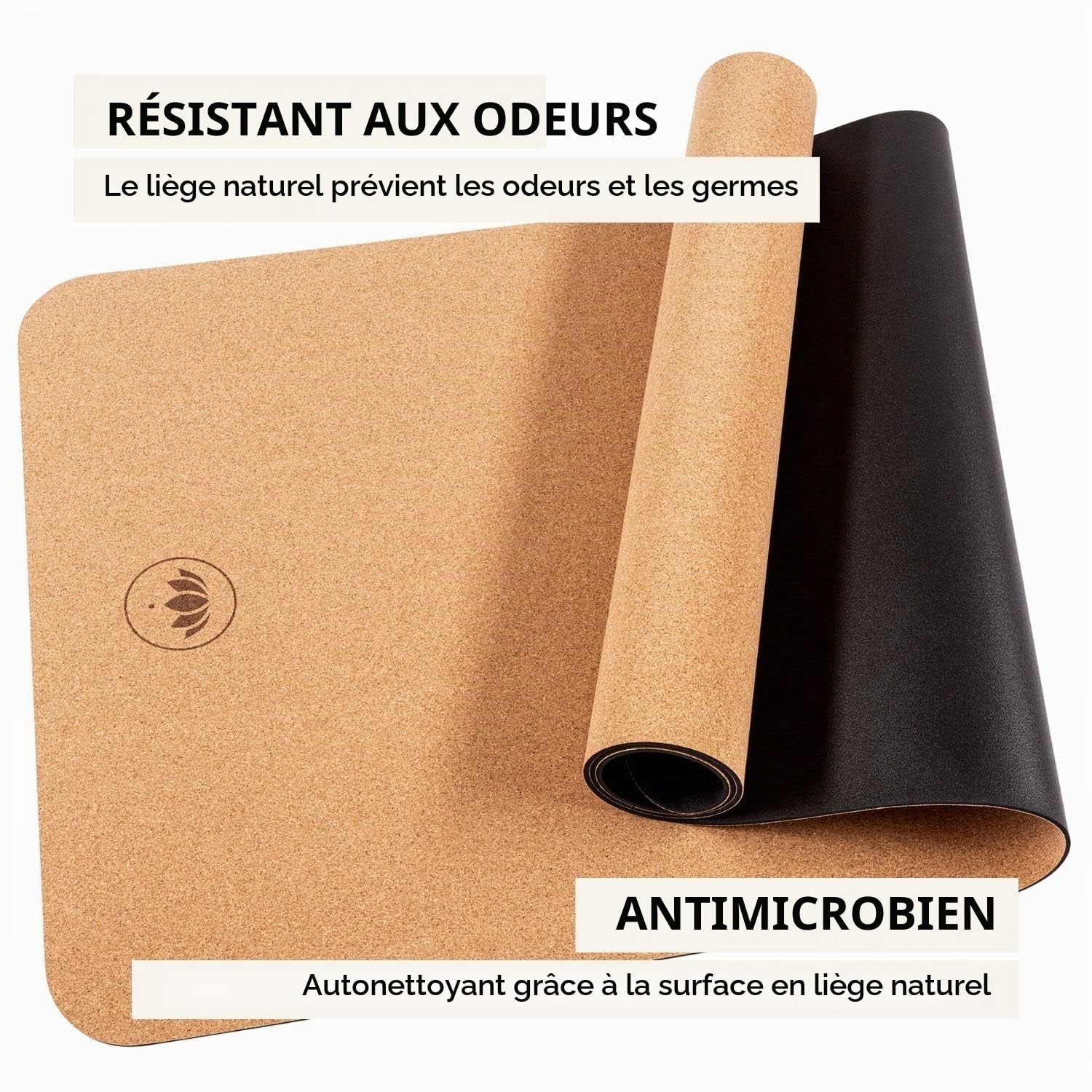 LOTUSCRAFTS Tapis de yoga en liège et caoutchouc naturel, modèle Arise Cork, naturel et antidérapant, yoga mat idéal pour Hot Yoga, Yin Yoga, Hatha