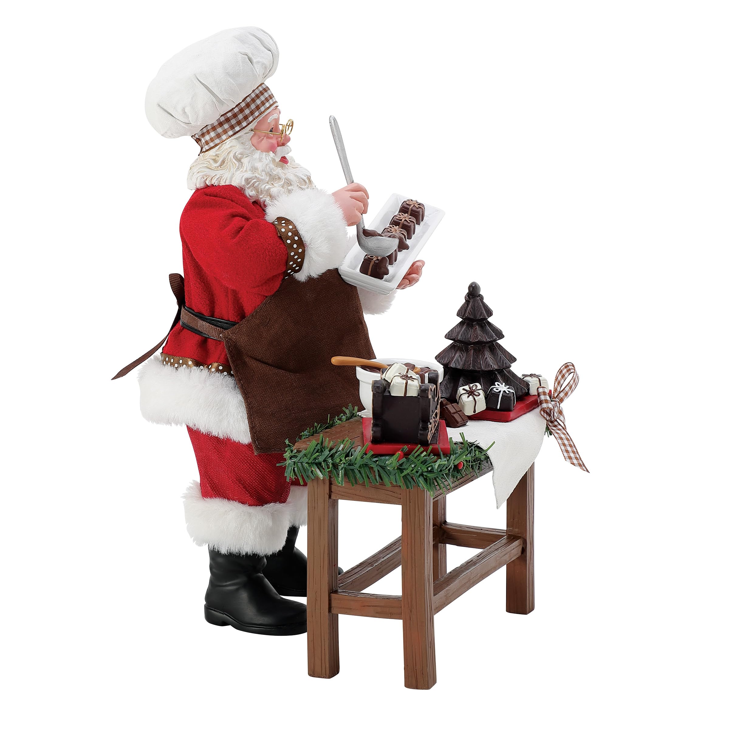 Department 56 Possible Dreams Ensemble de figurines Bon Appetit Père Noël le chocolatier Multicolore 27,9 cm