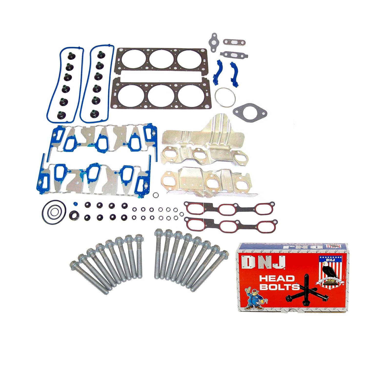 DNJ HGB3123 Cylinder Head Gasket Set with Head Bolt Kit for 2004-2007 Buick Chevrolet Pontiac G6 Malibu Rendezvous 3.5L V6 12V OHV 213cid