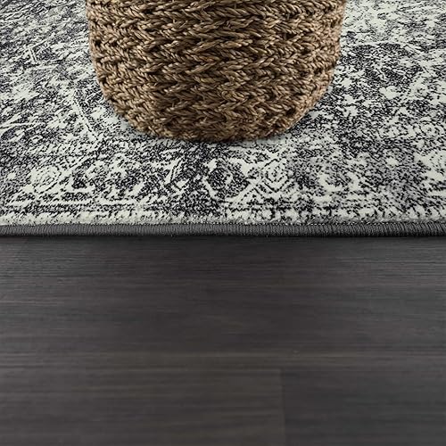 Miniatura 4 de Morebes Alfombra bohemia de 4 x 6 pies para sala de estar, antideslizante, lavable a máquina, con medallón vintage, resistente a las manchas, suave