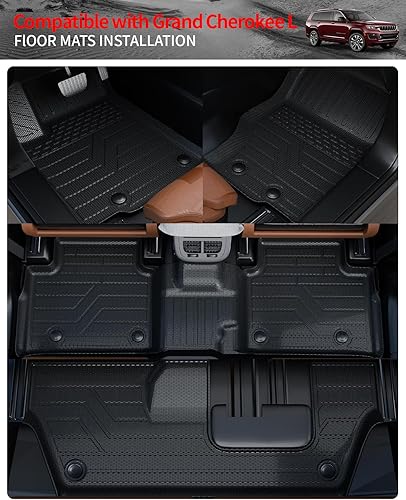 Miniatura 3 de Thinzyou Fit 2021 2022 2023 Grand Cherokee L Trunk Mat Cargo Liner Cargo Mat TPE All Weather Back Seat Cover Protector Grand Cherokee L Accessories