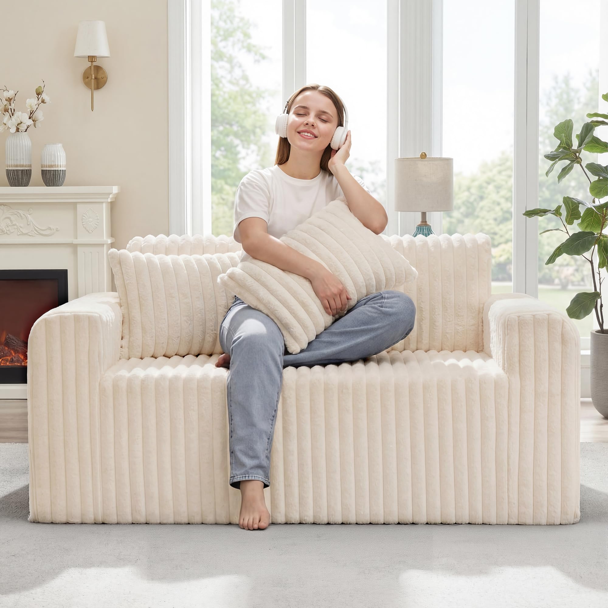 littlecomfo love comfo bag クッションフルセット Amazon.com: Hobestluk Couch Sofa 2-Seater Foam Sofa Loveseat for