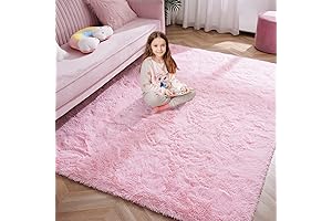 Softlife Shaggy Fur Area Rug for Girls' Bedroom