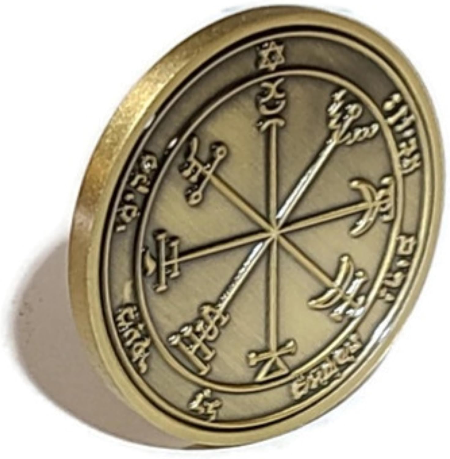 7 Pentacles of Jupiter Coin Set – King Solomon Seals with 72 Names of God – Complete Kabbalah Talisman Collection for Wealth, Success and Protection – Brass Medallions