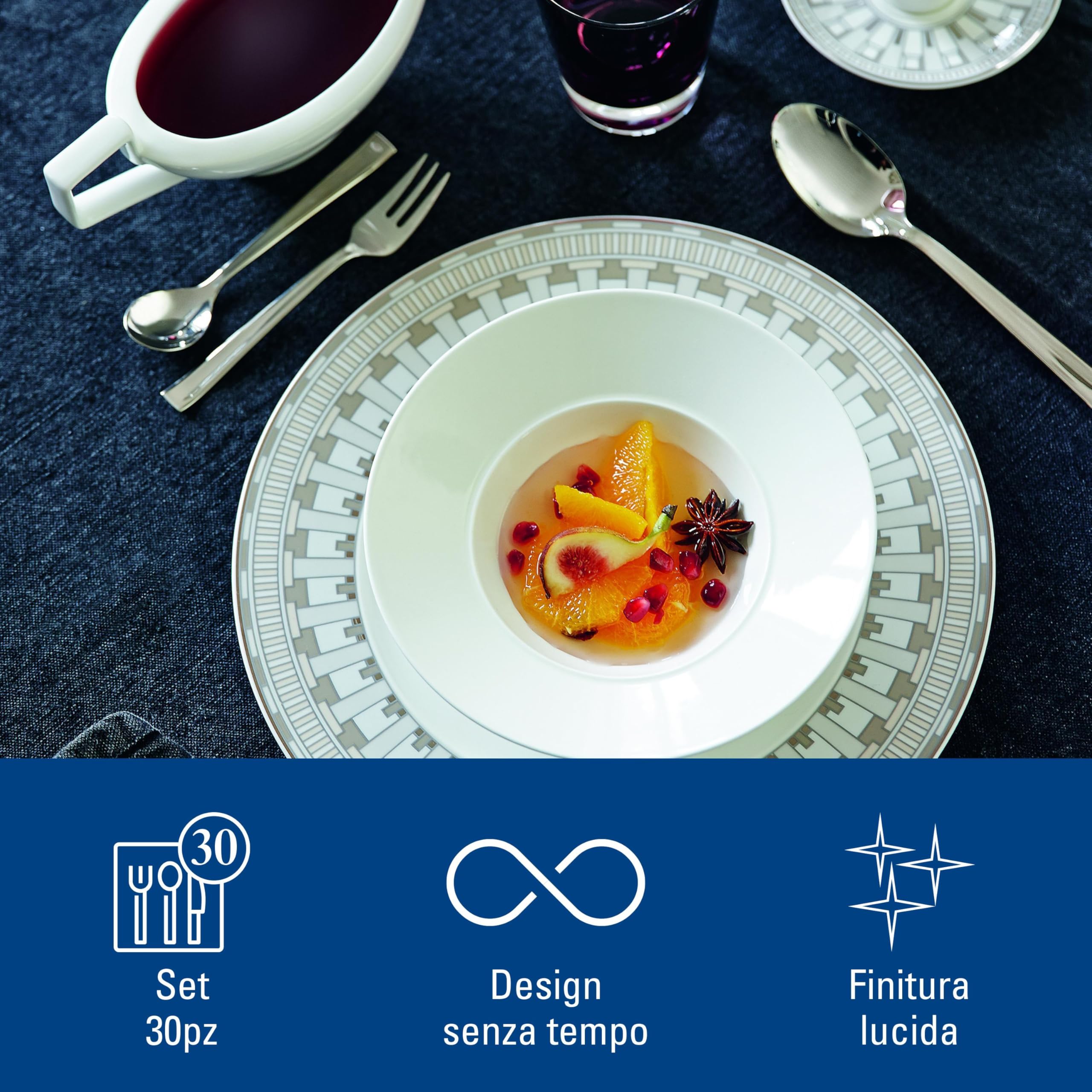 Villeroy & Boch Victor Servizio di Posate per 6 Persone, 30 Pezzi, Acciaio