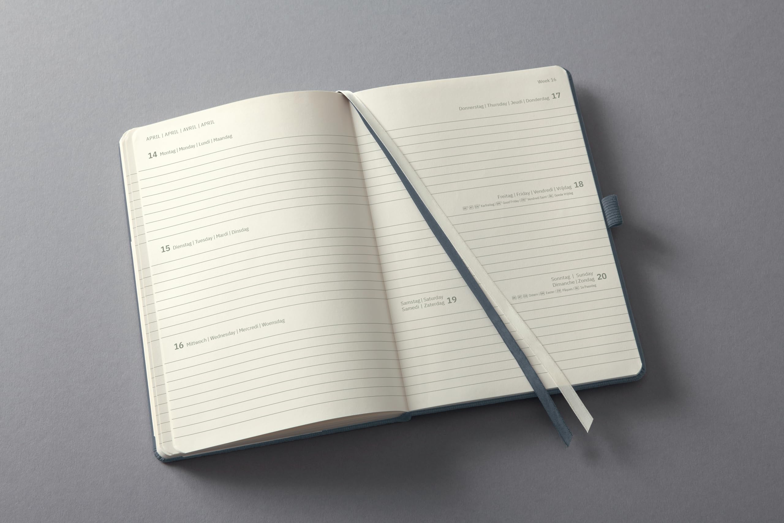 SIGEL C2567 Conceptum Weekly Planner 2025, Approx. A6, Dark Grey, hardcover, 2 Pages = 1 Week, 176 Pages, ca. A6 - Image 3
