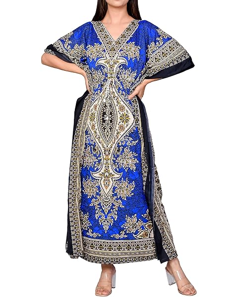 REYNOSOHOMEDECOR Kimono Kaftan Dress for Women - Elegant Holiday & Evening Dress - Loose Fit