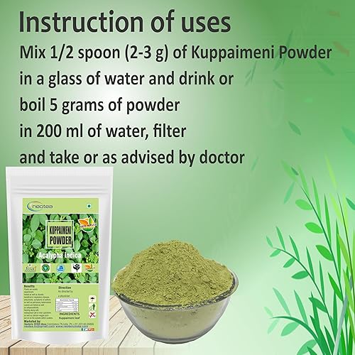 Miniatura 4 de neotea Acalypha indica en polvo  Indio Acalypha  Indio mercurio  Indio copperleaf  Indio  De Ortiga three-seeded mercurio  kuppaimeni300gramos