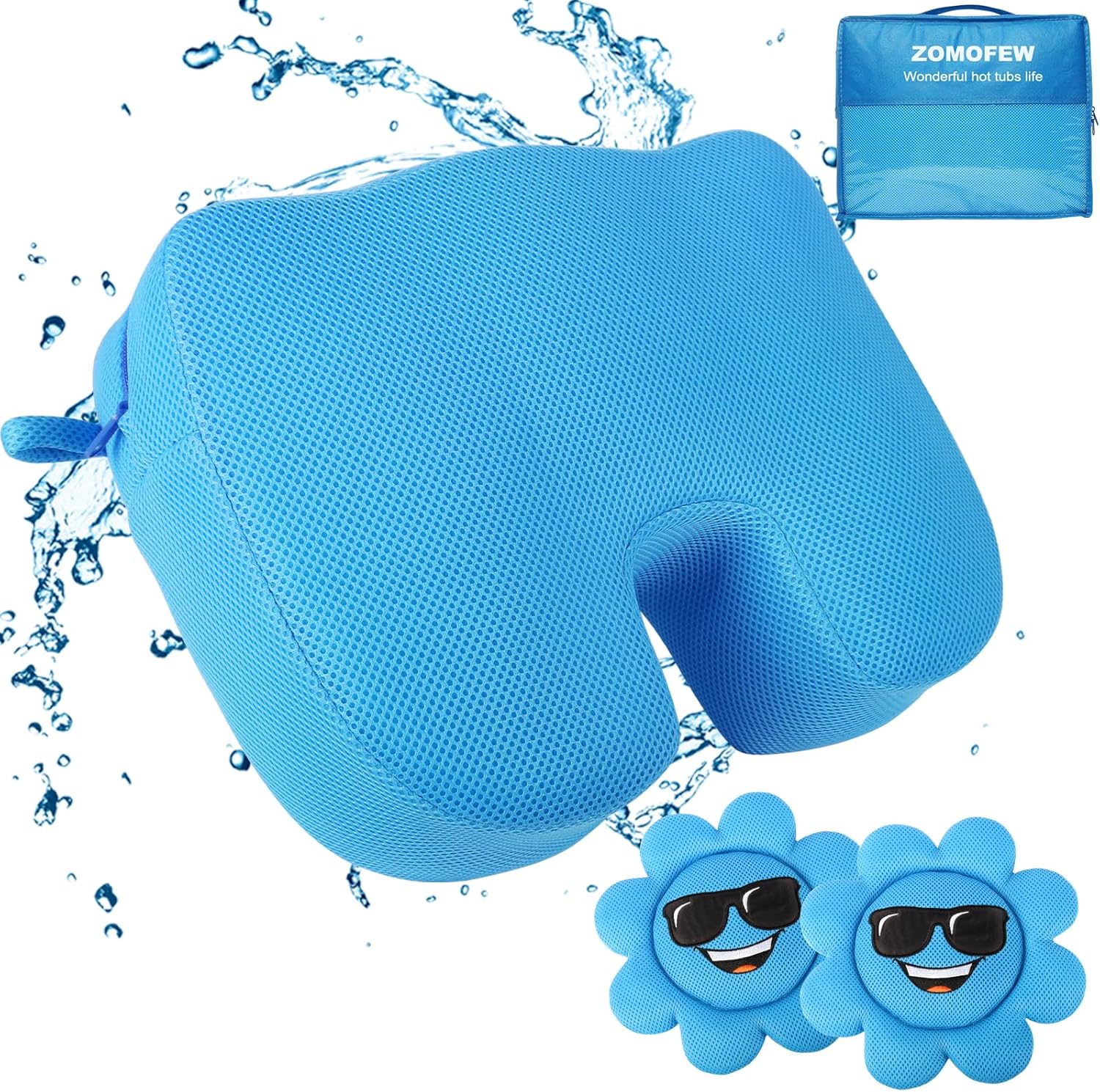 Weighted Hot Tub Booster Seat with 2 Pack Reusable Scum