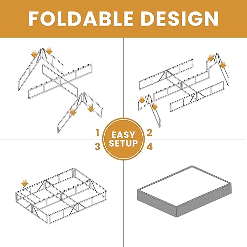 Miniatura 5 de MAF Base de colchón de 5 pulgadas, base de colchón de metal resistente de perfil bajo, base de colchón de metal resistente de 3500 libras, sin 5
