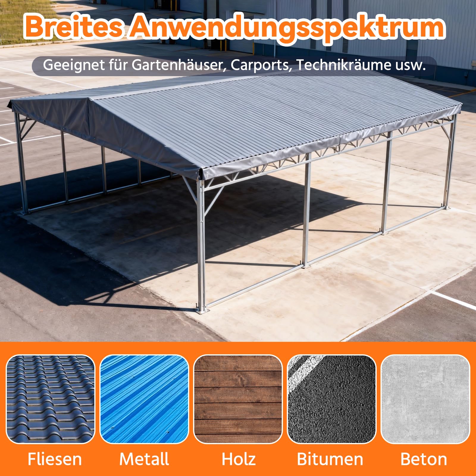 MYOYAY Dachfolie Selbstklebend 10㎡ 1 x 10 m Wasserdicht für Dach Flachdach Carport Garage Schwarz