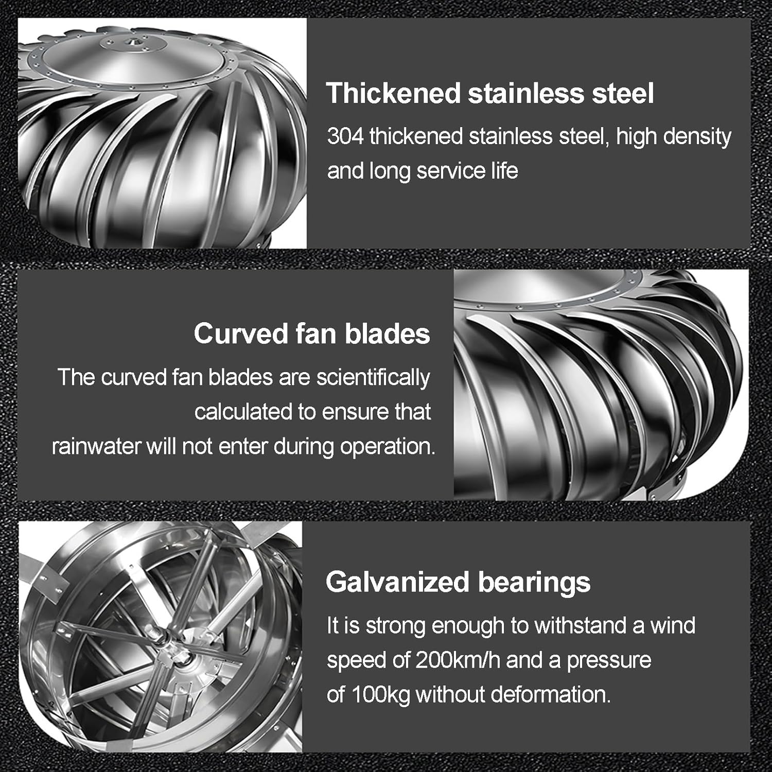 パワールーフベンチレーター、ルーフウィンド回転ベンチレーター304