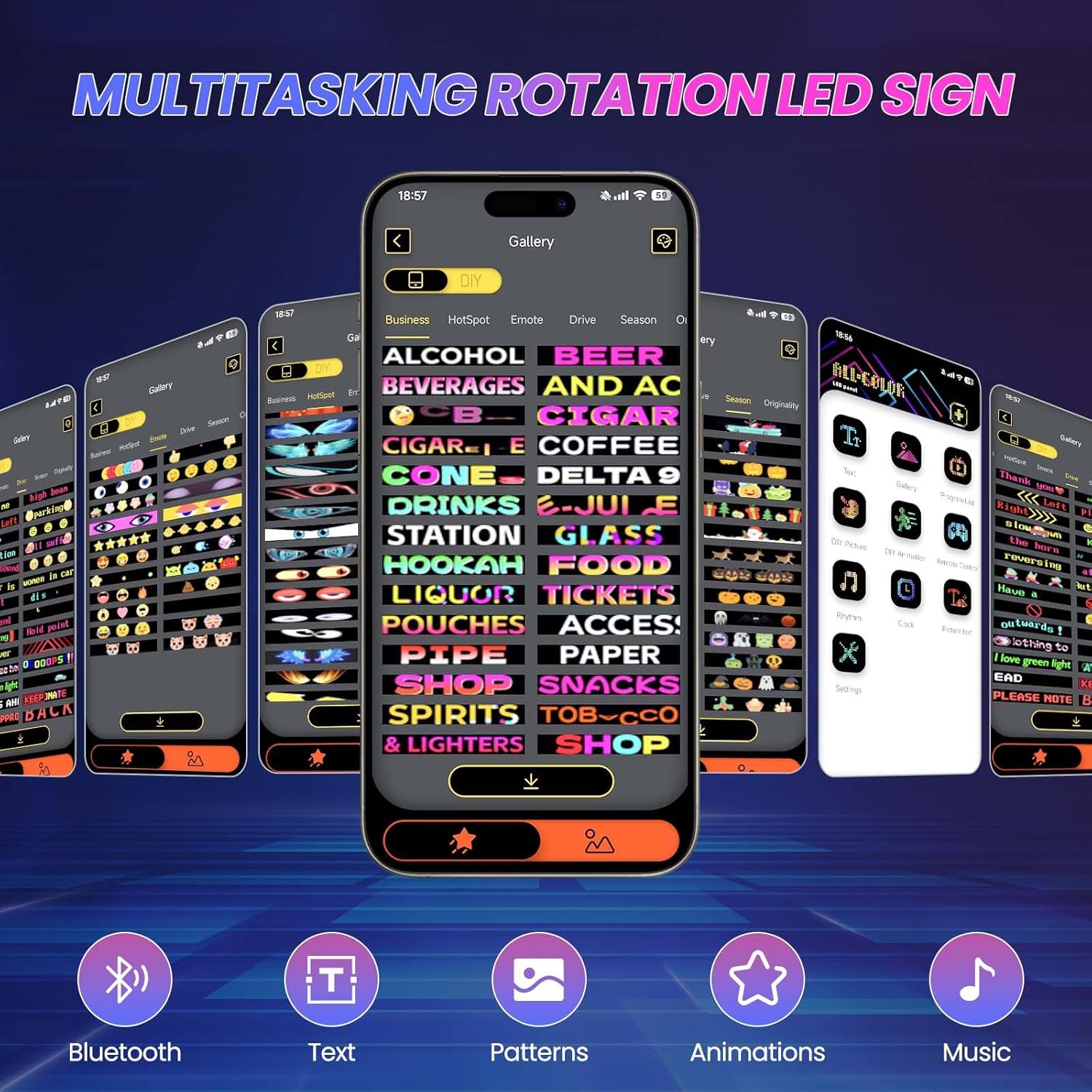 35.5"x7.6" Led Sign, Large Devil Wink Eyes Light Signs, Electronic Programmable Scrolling LED Matrix Panel, Huge Flexible Soft Screen Eye Lamp for Truck Car Windows Shop Advertising - Image 4