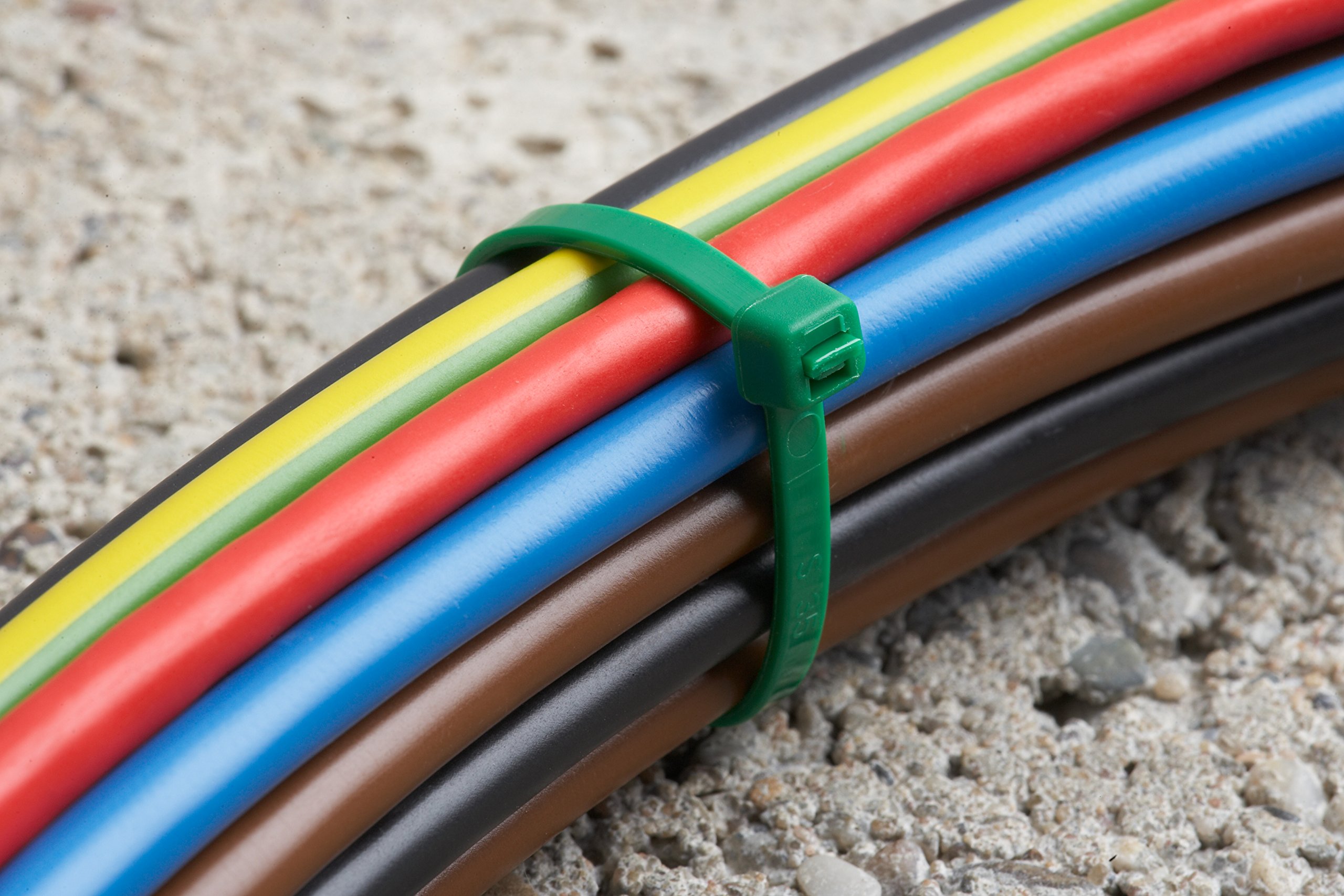 Meister Opaski kablowe – praktyczny zestaw – 200 sztuk – różne kolory – 100 x 2,4 mm – stabilny nylon – trwałe i wytrzymałe/zestaw opasek zaciskowych do wiązek/łączników kablowych / 1747040