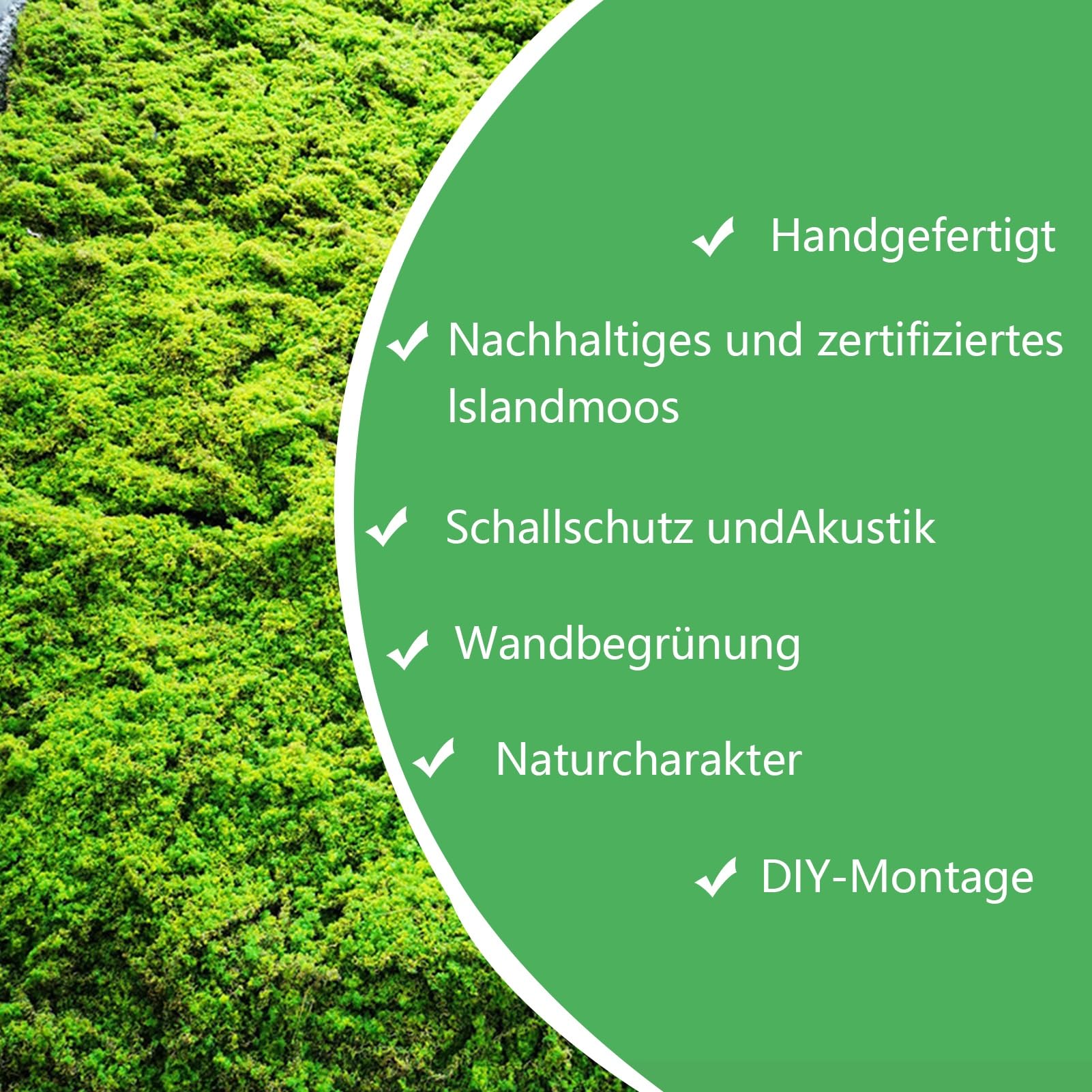 Moos Büro Künstliche Pflanze Rasen Moos Lichen Kunstrasen Wand für Hochzeit Festival Garten Mikro Landschaft Dekoration (Color : D, Size : 100x100cm/39.37x39.37in)