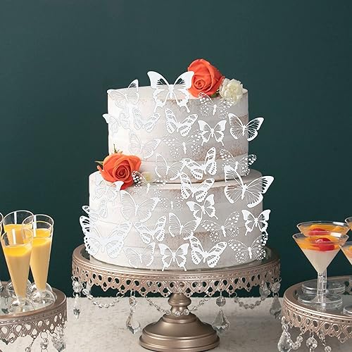 Miniatura 5 de Gyufise 36 adornos de mariposa para cupcakes, decoración de pastel 3D de PVC animada para baby shower, aniversario de boda, suministros de fiesta de