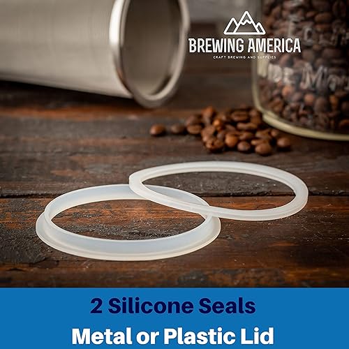 Miniatura 9 de Tapas para tarros Mason de boca ancha y filtro de 1 cuarto de galón para café frío, paquete de 4 tapas fabricadas en Estados Unidos sin fugas y