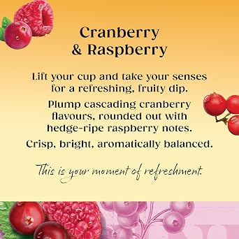 Twinings Cranberry and Raspberry Fruit Infusion Flavoured - 80 Biodegradable Bags (Multipack of 4 x 20) | Caffeine and Sugar Free Herbal Vegan with Natural Fruit Flavors | Refreshing Berry Blend