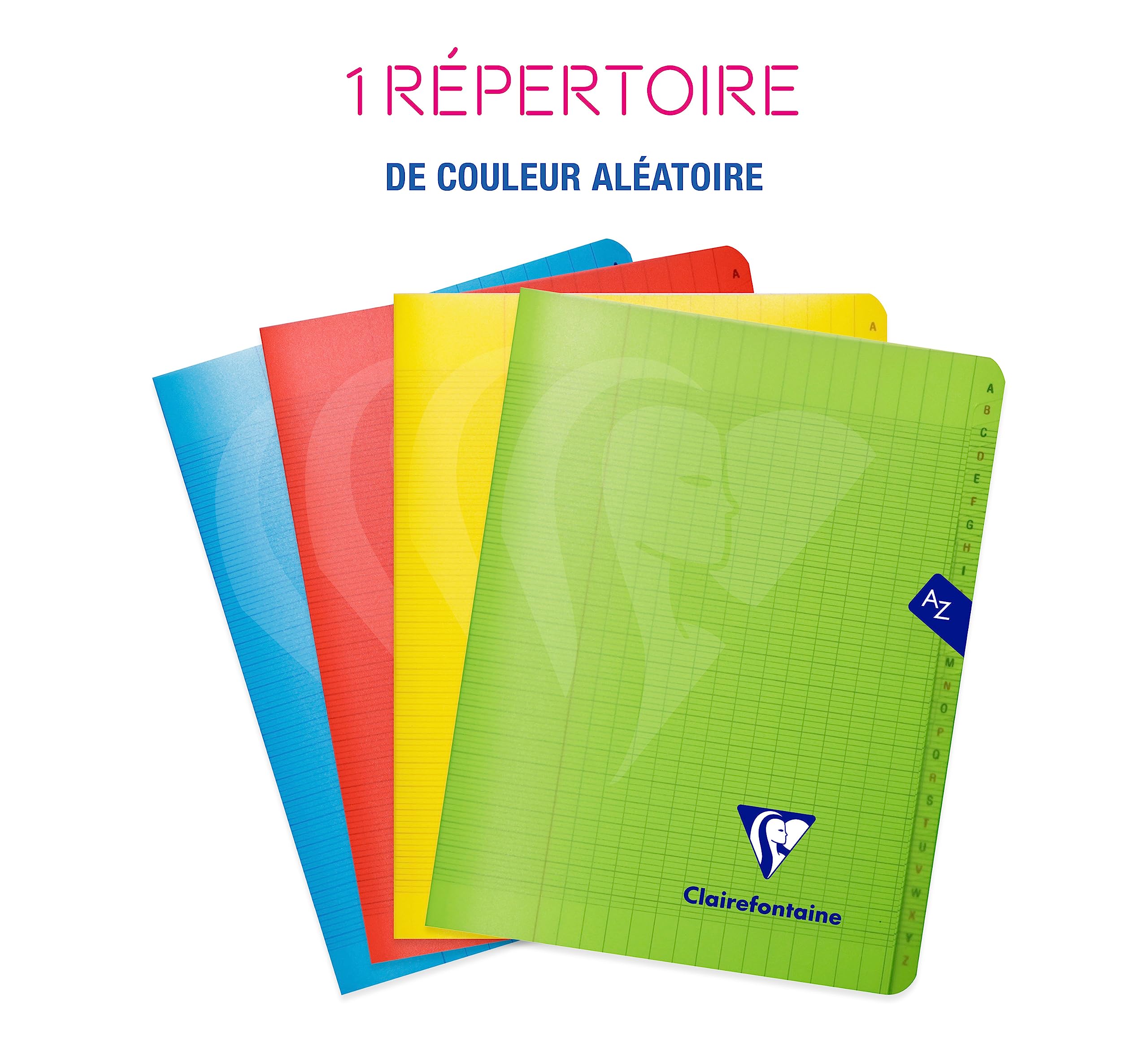 Clairefontaine - Mimesys 303748C - Índice Telefónico, con Lomo Cosidos, Portada en Polipropileno, Interior 96 páginas con Cuadrados Largos 90 g/m2, 17x22 cm, Color - Aleatorio