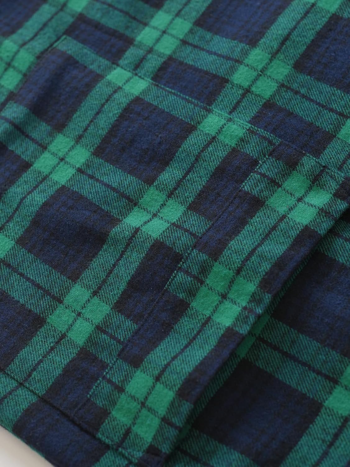 Latuza Men's Cotton Flannel Robe Knee Length Plaid Bathrobe - Image 5