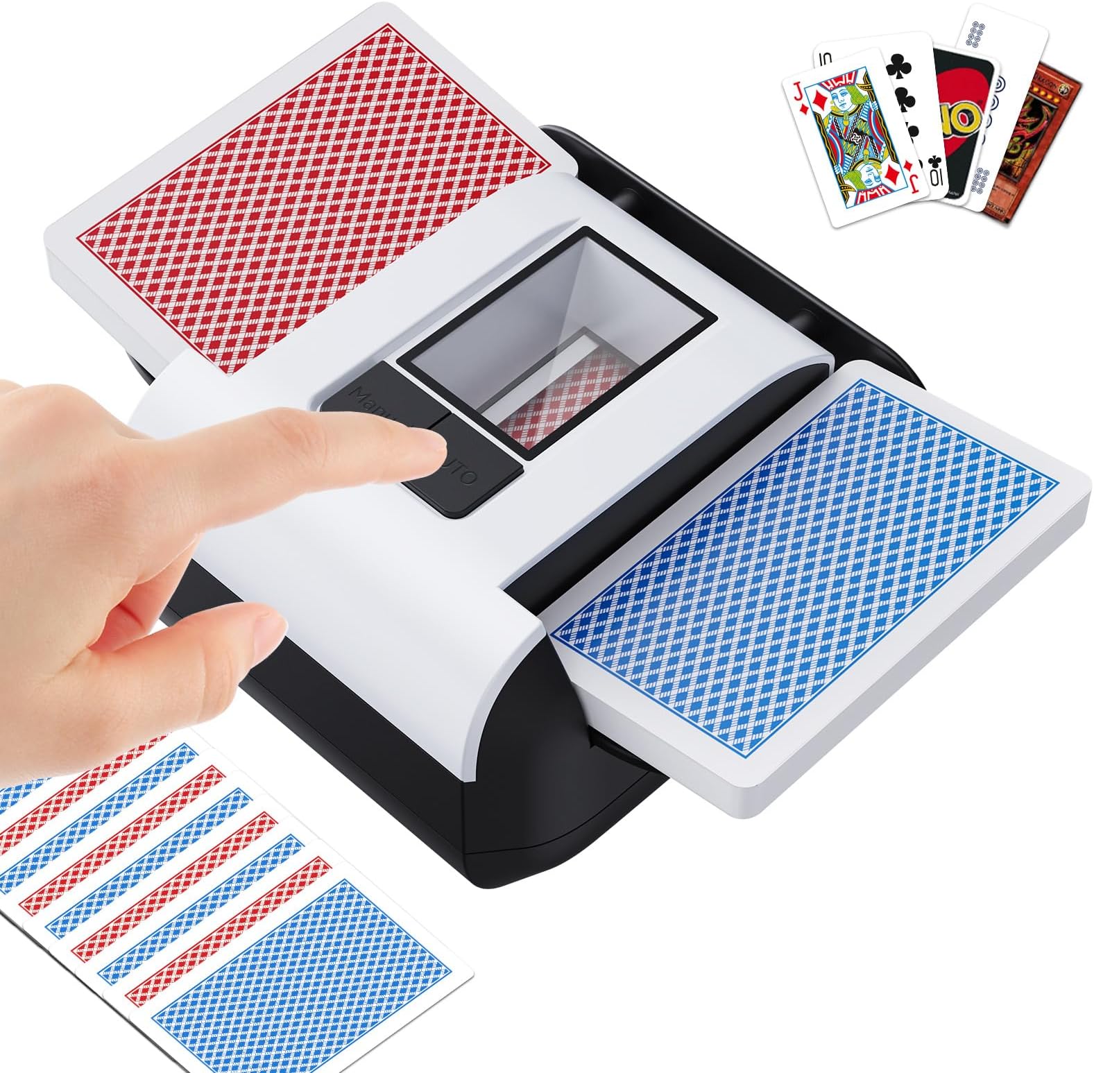 KPAW Automatic Card Shuffler - One-Press AUTO & Manual Mode, Electric Shuffli...