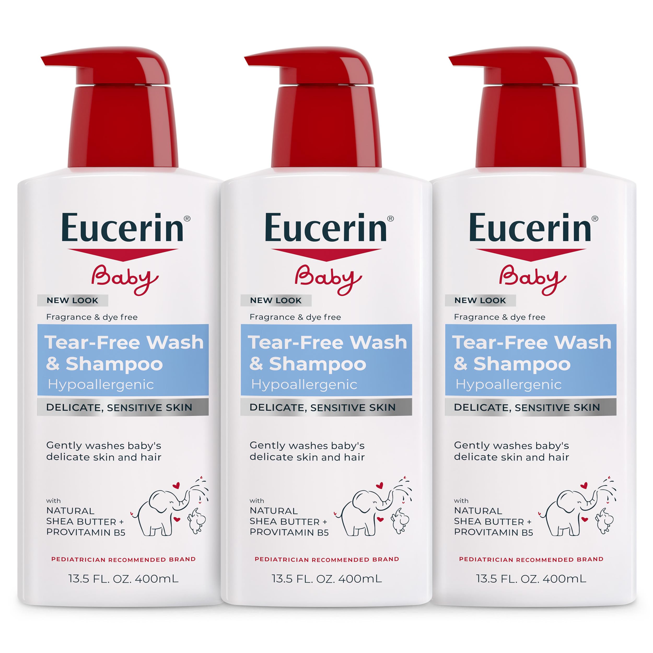 Baby, Szampon do mycia, bez perfum, 13,5 fl oz (400 ml) - Eucerin