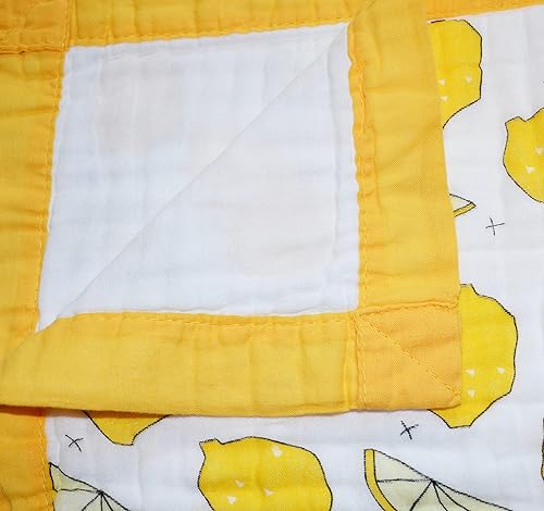 Miniatura 4 de Dino Planet - Mantas para bebés y niños (limón)  6 capas de muselina  55 x 42 pies  100% algodón  Suavidad  Seguridad  Calidez  Diseño divertido