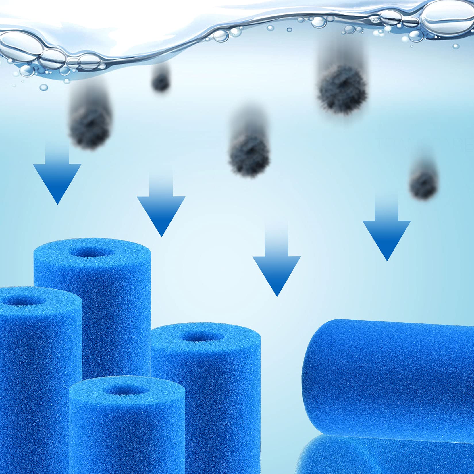 9x3x10.2cm Réutilisable Lavable Piscine Filtre Mousse Éponge Cartouche