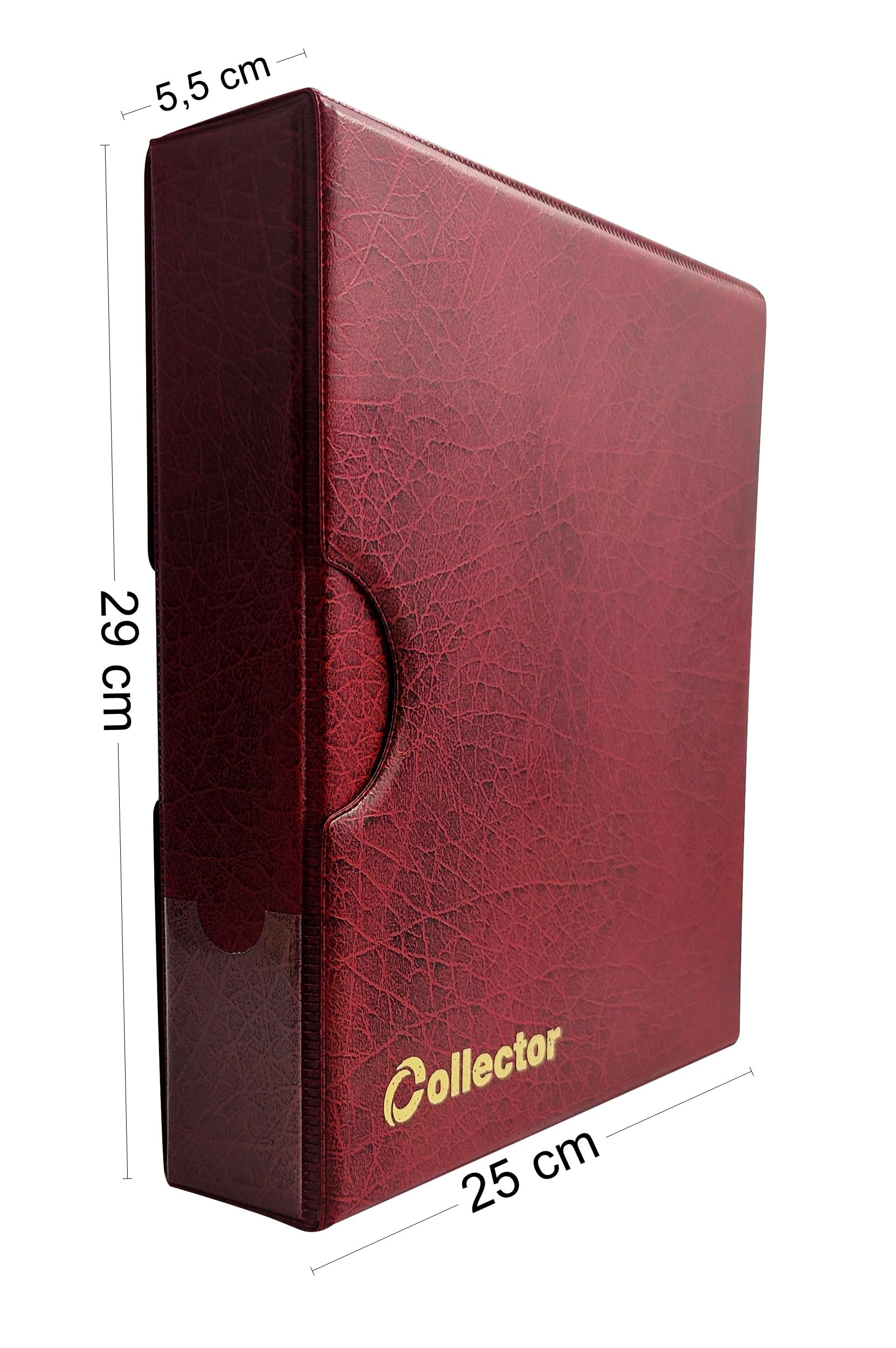 COLLECTOR - Classeur pour en étui Les Billets en Format d’Un Livre avec 15 Pages et 15 diviseurs – très Large capacité (Rouge)
