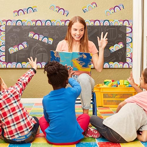 Vista 147 de Panelee Borde inspirador de confeti de 68.9 pies, borde de tablón de anuncios, mariposas, flores, abeja, espacio, inspirador, linda decoración