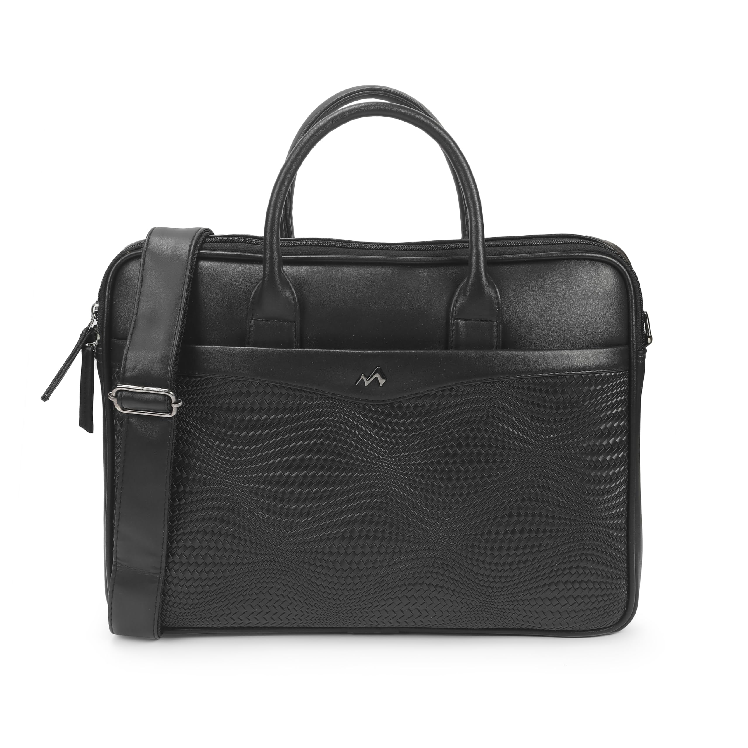Unisex Professional Office Bag with Textured Wave Design & Adjustable Shoulder Strap-image-24