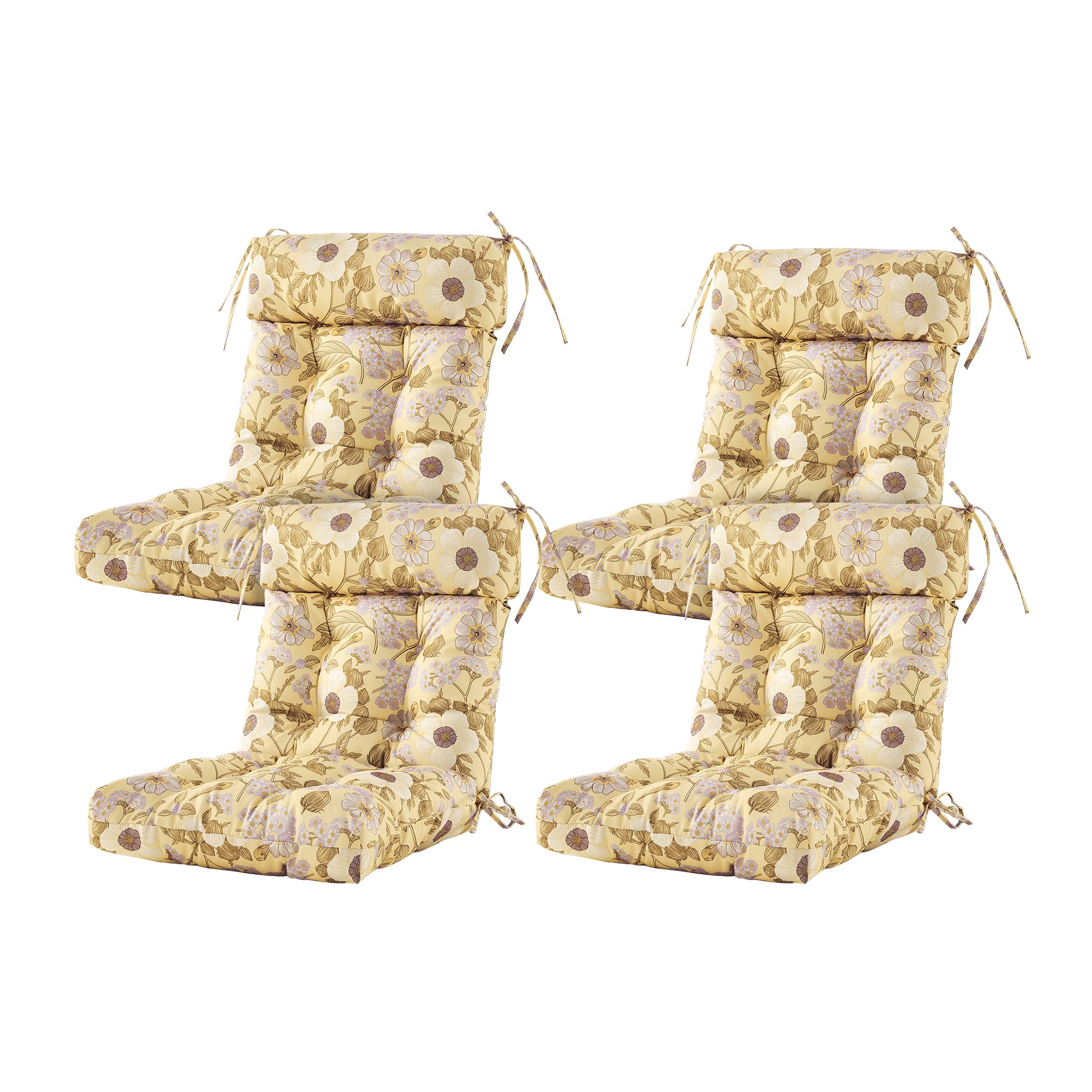 ARTPLAN Outdoor Chair Cushion,Tufted Adirondack Patio Chair Cushion,Wicker High Back Outdoor Seat Cushion,Set of 4, 44" L X 21" W X 4" H (4 Pack),