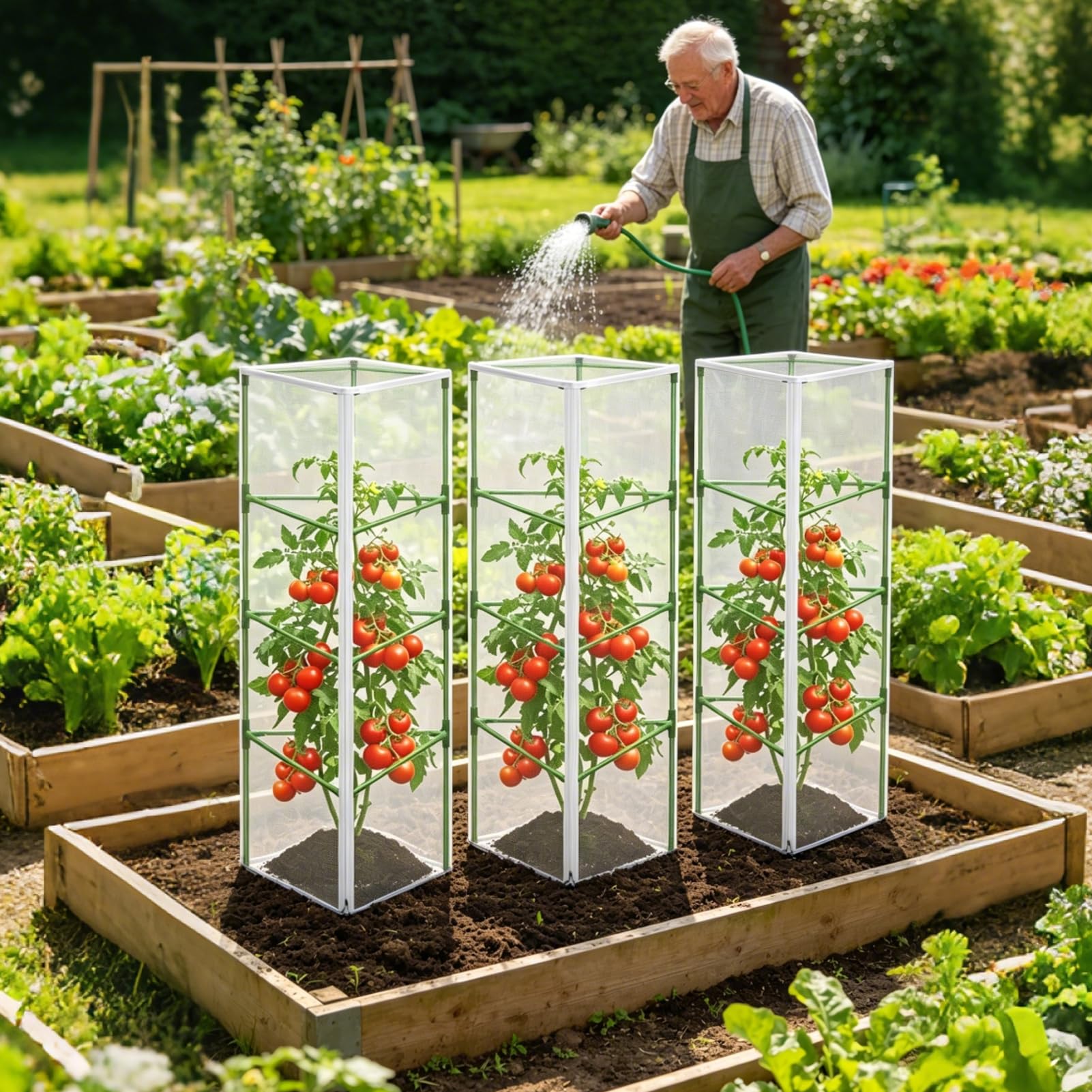 Pflanzenschutznetz für Tomaten & Pflanzen Vogelsicher 150 x 46 cm mit Reißverschluss & Zugband Garten Pflanzenschutz 2 Stück