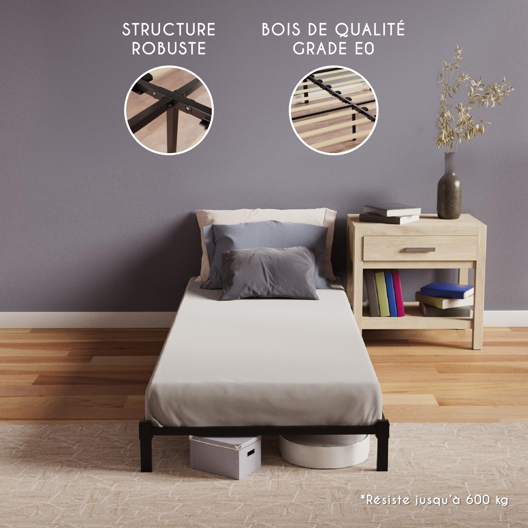 Woood Dennis Bed 90x200 Cm, Bedbank 90x200 Cm, Kledingkast 3-Deurs, Kledingkast 2-Deurs
