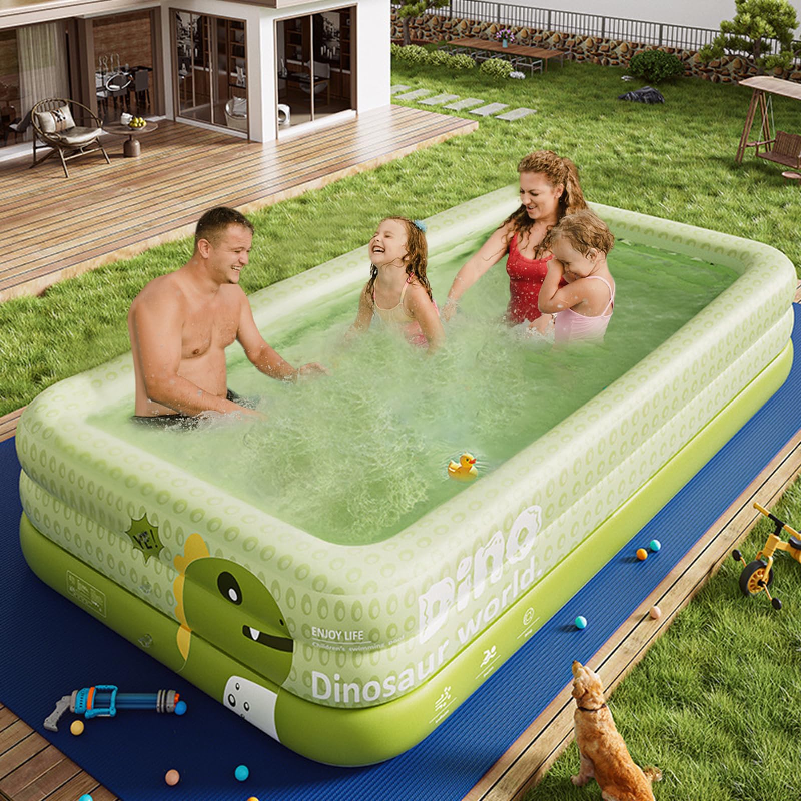 Ergocar Piscine Extérieure Piscine Gonflable pour Enfants Et Adultes Overground Piscine Divertissement Divertissement Piscine Jardin ExtérieurPour Les Enfants Et Les Adultes