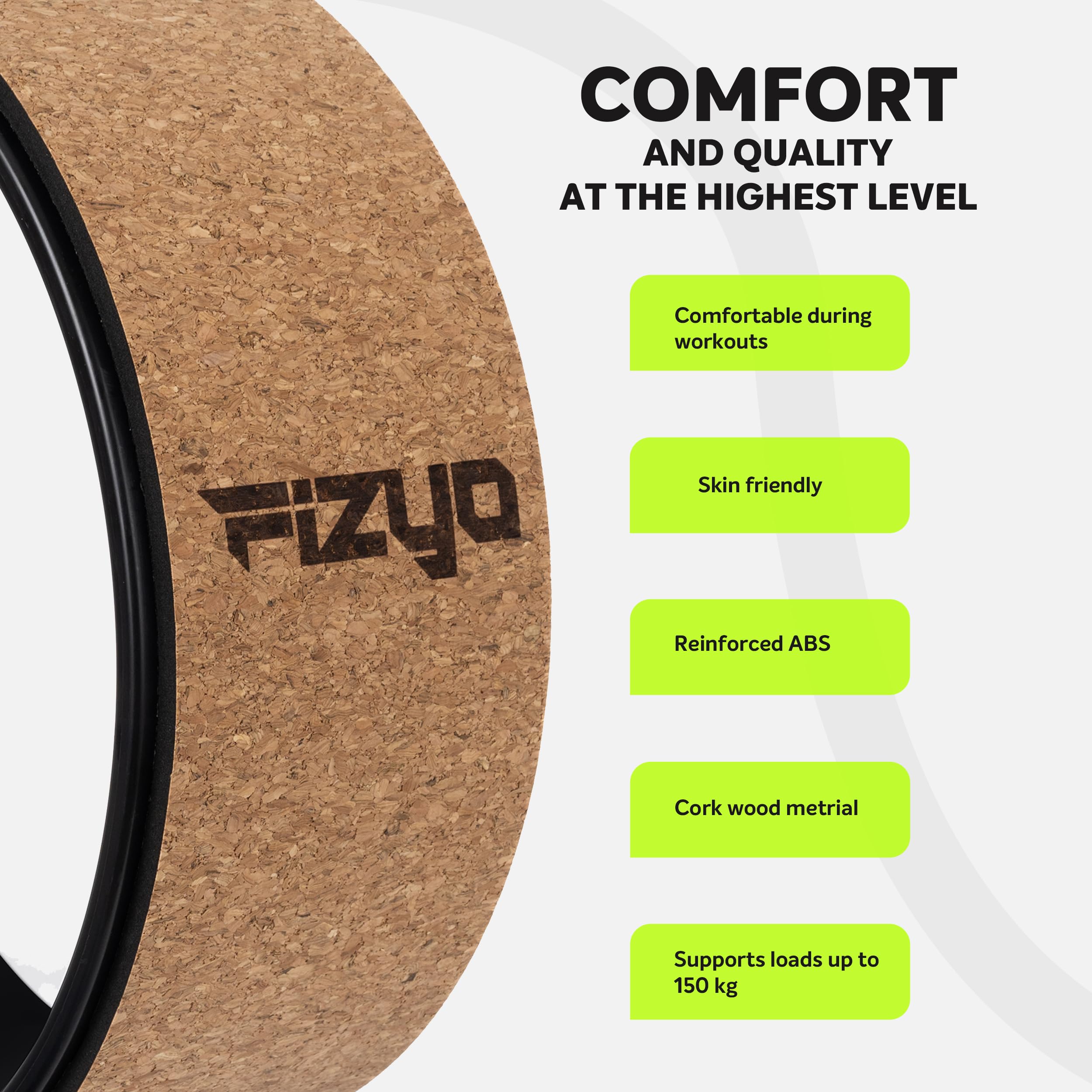 Fizyo Yoga Wheel Ø 32 cm – Yogarad für effektives Rücken-Training & Schmerzlinderung – Stabil, Rutschfest – Perfekt für Yoga, Pilates, Dehnung & Stretching