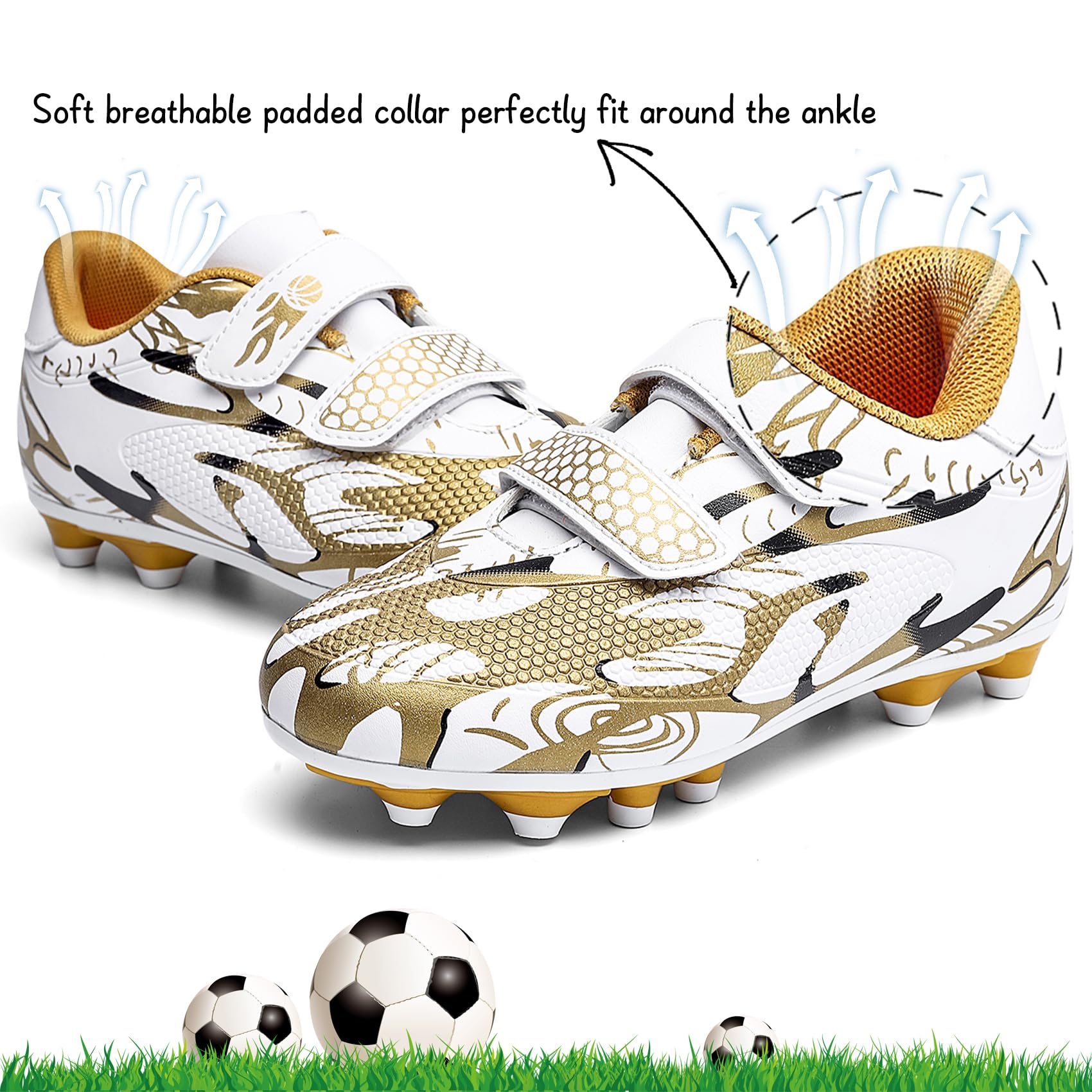 Unitysow Scarpe da Calcio Ragazzi Professionale All'aperto Sportivo Scarpe da Allenamento Bambini Teenager Scarpe Calcetto Spike Tacchetti