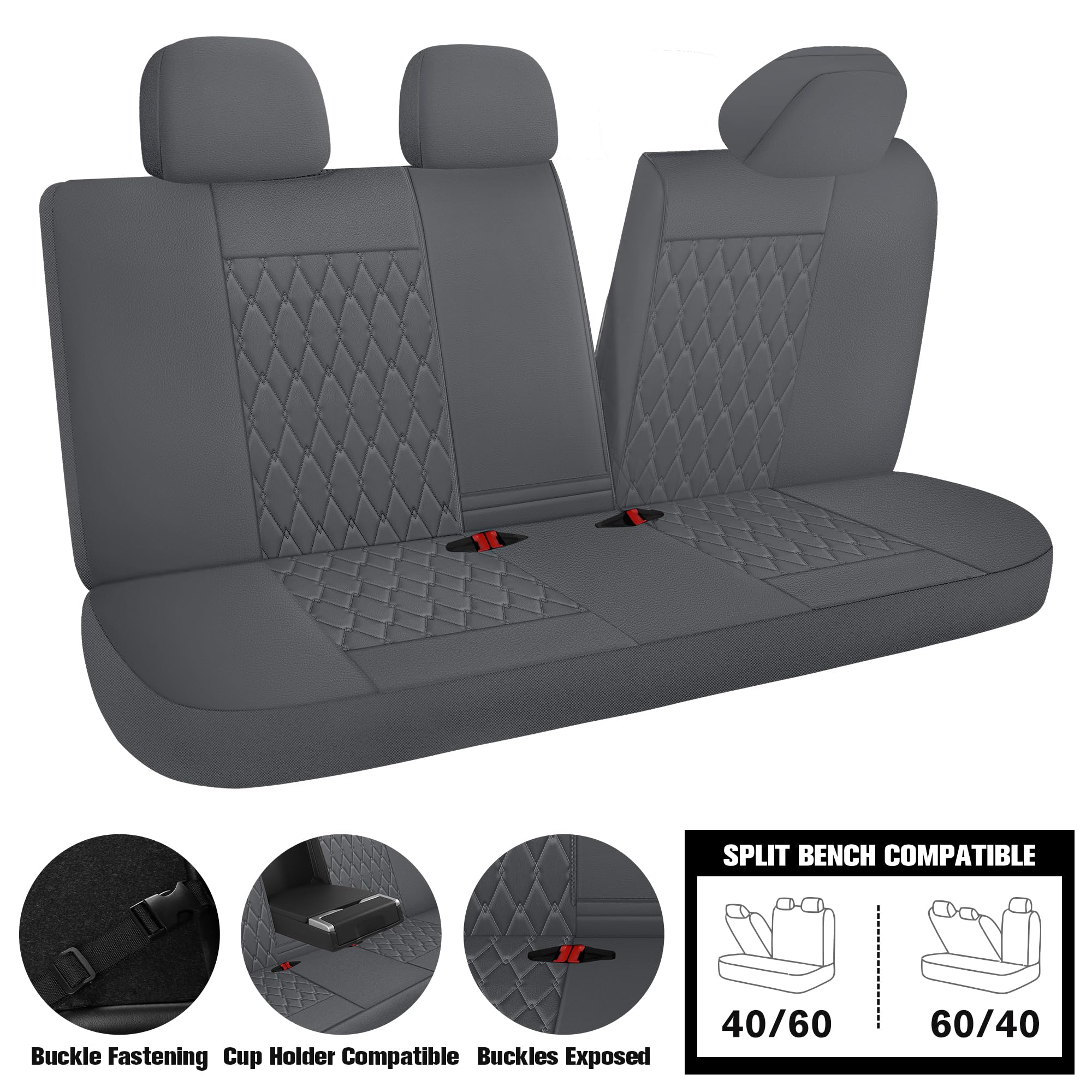 Aazon.co: CAROOP Faux Leather Car Seat Covers Full Set,Luxury And