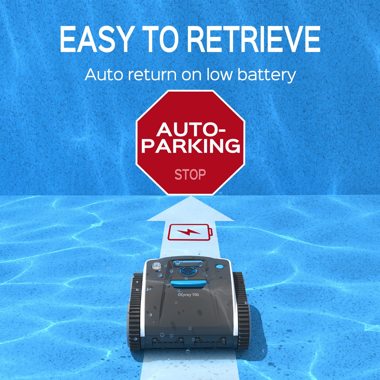 WYBOT Robot Piscine sans Fil pour 120 mins, Nettoyage Automatique du Sol, Ligne d'eau et des Murs, avec Charge Rapide, Aspirateur Piscine pour Piscines Hors Sol ou Enterrées Jusqu'à 120 ㎡
