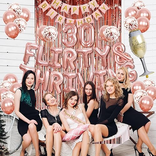 Miniatura 8 de 30 globos coquetos y prósperos treinta decoraciones coquetas y prósperas para ella 30 globos para mujer, decoraciones coquetas de 30 cumpleaños de