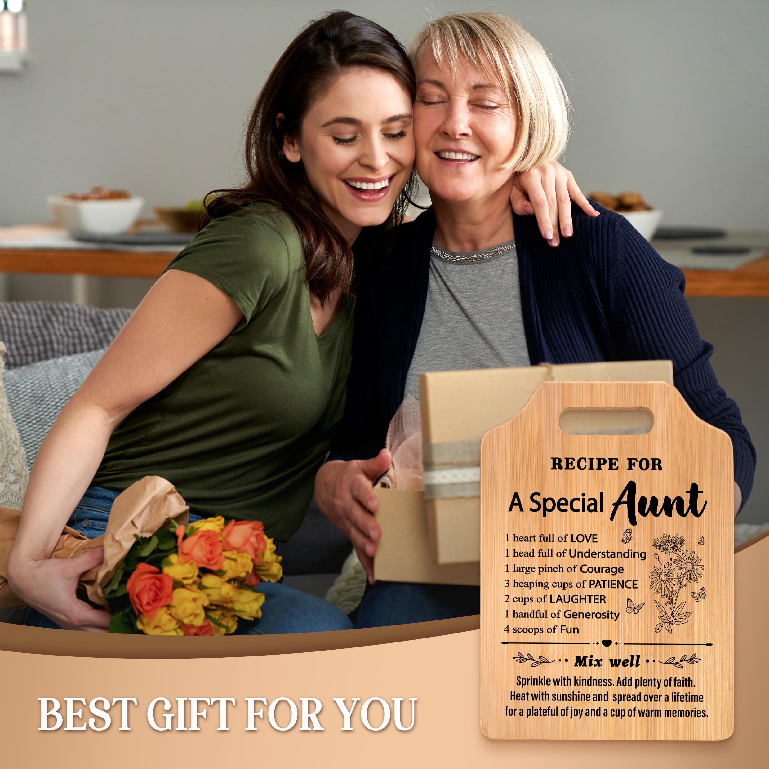 Gifts for Aunt, Birthday Gift for Aunt, Recipe Cutting Board for Aunts, Best Gifts for Aunts from Niece Nephew, Auntie Gift Ideas