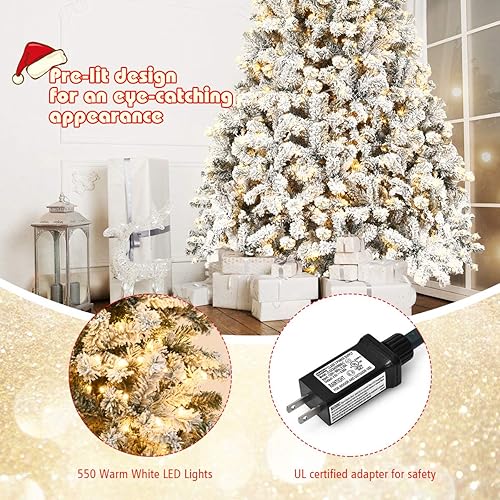 Miniatura 3 de Árbol de Navidad artificial Goplus de PVC de alta calidad, con bisagras y soporte de metal, decoración perfecta de Navidad