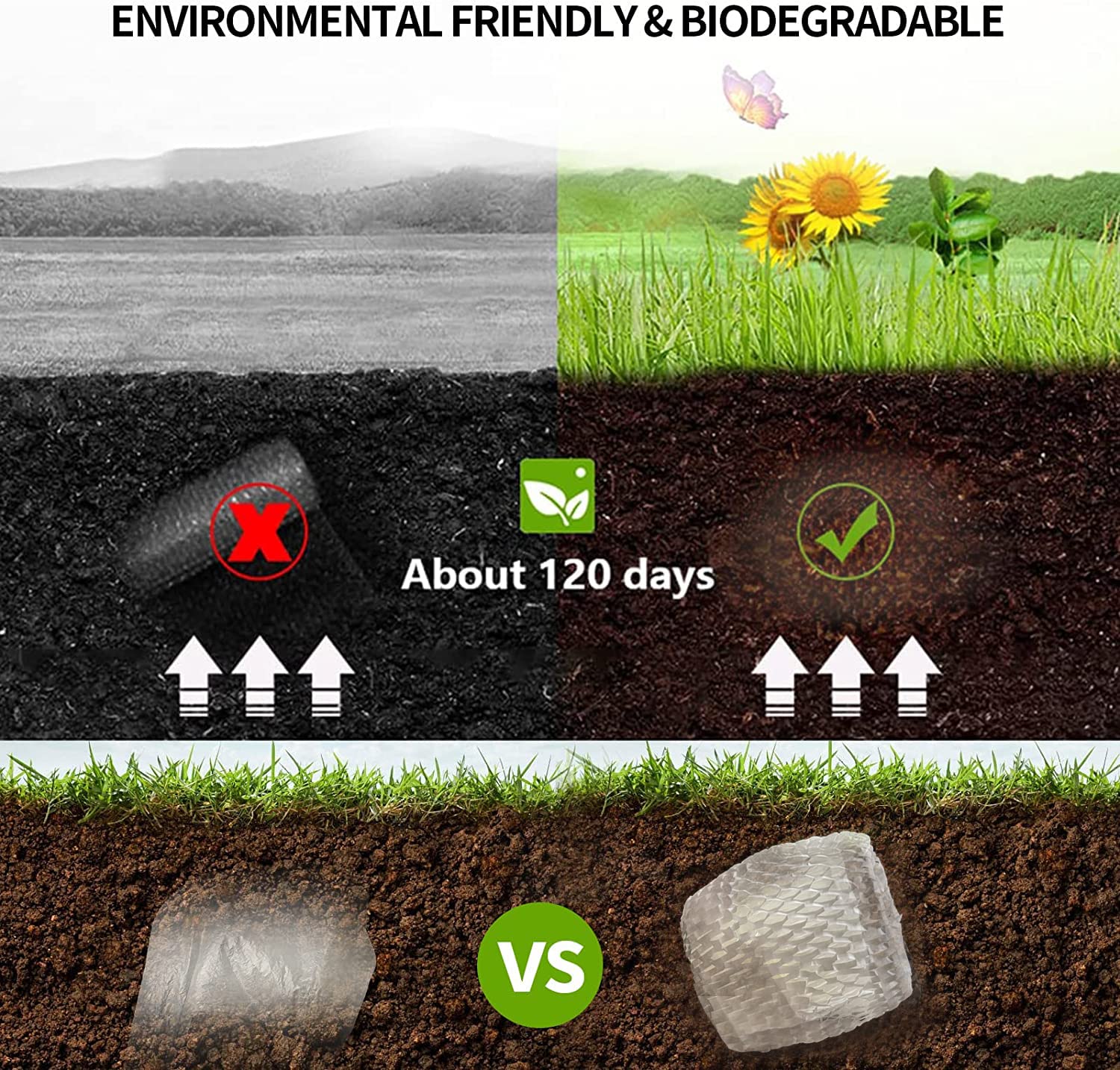 Papel de embalaje de panal, 15 x 255 pies, material de cojín ecológico y reciclable, envoltura de burbujas para mudanzas, suministros rompibles con 20 etiquetas adhesivas frágiles (blanco)