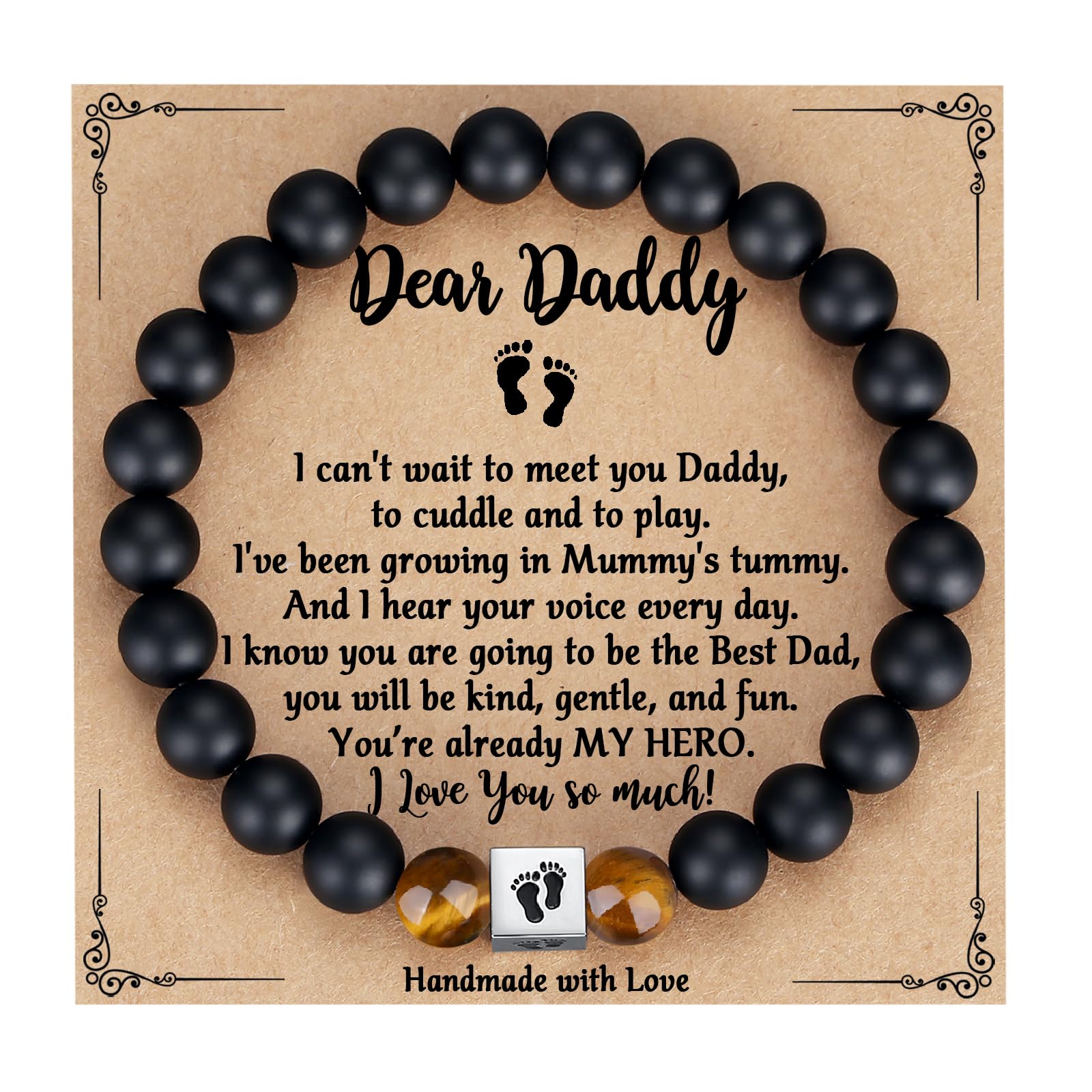 TONY & SANDY First Time Dad Gifts, Daddy to be Bracelet, New Dad Gifts for Men on Father's Birthday Christmas