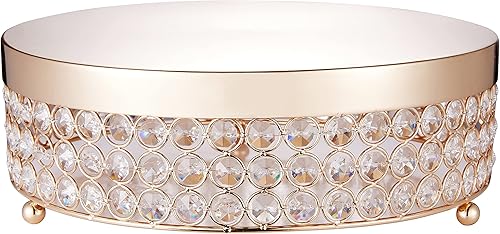 Soportes para tartas de 14 pulgadas con cuentas de cristal brillantes, bandeja para servir galletas de postre y frutas para bodas, fiestas de